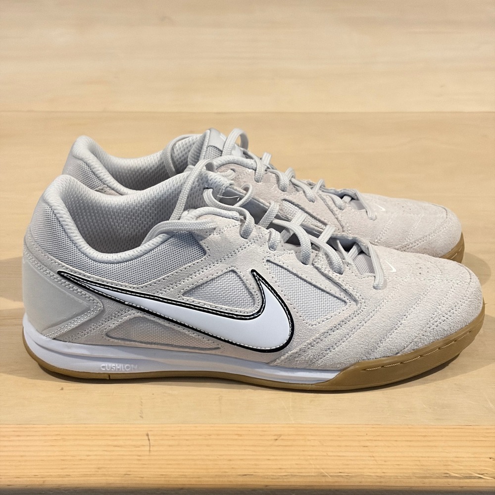 Nike Premier 3 IC Mens 10.5 Grey Suede Indoor Soccer Shoes HQ6020-002 Futsal Gum